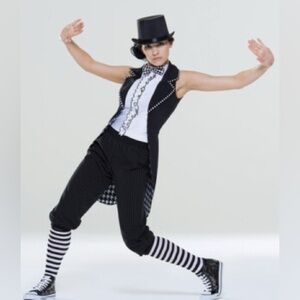 Revolution Dancewear Enter the Circus ringmaster black white dance costume